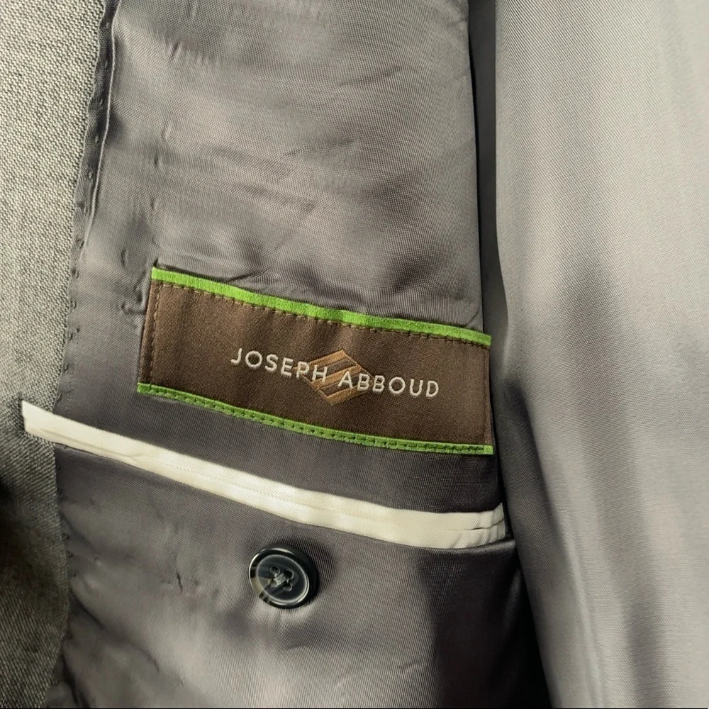 Joseph Abboud Loro Piana Wool Super 120's 2 Button Blazer in Grey Size 46R‎